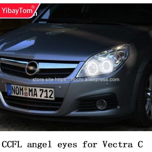 YibayTom ccfl angel eyes kit white 6000k ccfl halo rings headlight for Opel Vectra C Caravan 2005 2006 2007 2008