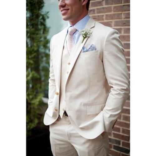 Handsome Two Buttons Groom Tuxedos Groomsmen Notch Lapel Mens Suits Blazers (Jacket+Pants+Vest+Tie) W:1221