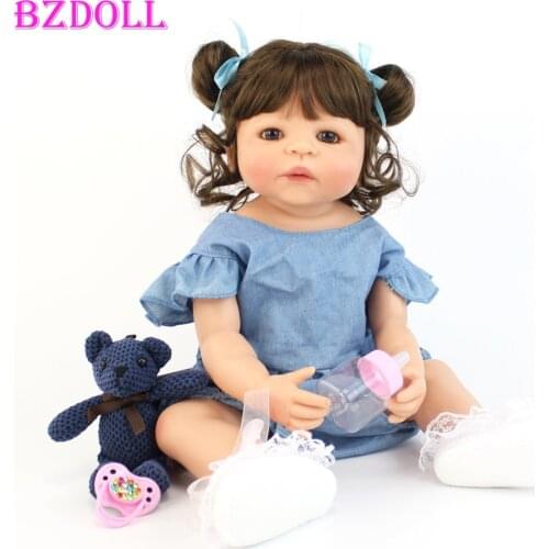 55cm Full Silicone Reborn Baby Doll Toy For Girl Boneca Vinyl Newborn Princess Toddler Bebe Alive Birthday Gift Present