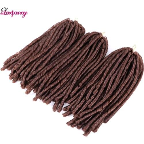 Lovepancy 14Inch 70g/Pack Faux Locs Synthetic Braiding Hair Extensions Afro Hairstyles Soft Dreadlock Brown Black Crochet Braids