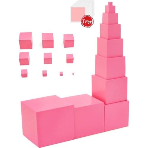 Montessori Home Edition Sensory Toys Paper Pink Tower And Pink Card Early Education Teaching Materials Childrens K1086Y