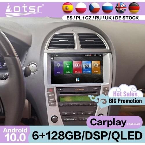 6+128G Carplay Multimedia Android 10 Player For Lexus ES 2005 2006 2007 2008 2009 2010 2011 GPS Navi Auto Stereo Radio Head Unit