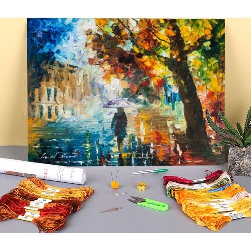 Recent Rain Pre-Printed 11CT Cross-Stitch Set DIY Embroidery DMC Threads Needlework Hobby Handicraft Handmade Jewelry Design