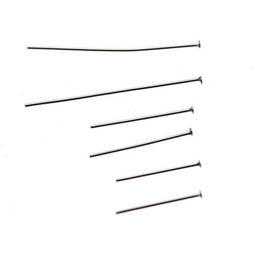 100pcs 15 20 30 40 50 60 70mm Stainless Steel Flat Head Pin for Jewelry Making Nail Headpin for DIY Beading Jewelry Making