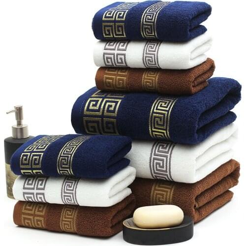 Beach Hair Cooling Towel Set 1pcs Bath Towel+2 Pcs Face Towel Cotton 3 Colors 100% Cotton Compressed Quick-Dry Machine Washable