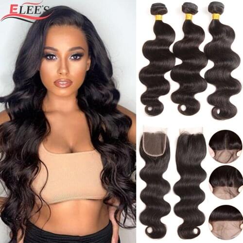 Brazilian Body Wave Bundles With Closure Human Hair Bundles With Closure 4x4 Lace Closure Remy Human Hair Extension