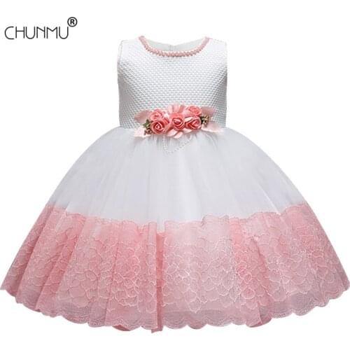 Flower Kids Girl Summer Dress Lace Pageant Children Party Wedding Dress for Girl Princess First Communion Costume