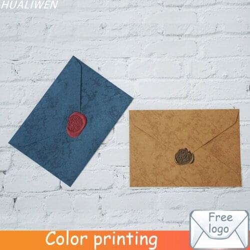 Blue、Brown Envelope 120GSM Speciality Paper Envelope Retro Blank Paper Envelope Wedding Party Invitation Greeting Card Gift
