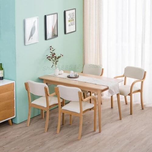 Solid Wood Dining Chair Modern Minimalist Single Study Chair Nordic Office Home Desk Desk Chair Computer Chair