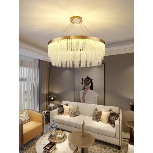 Light luxury droplight contemporary and contracted sitting room lamp high-grade crystal postmodern restaurant atmosphere Nordic