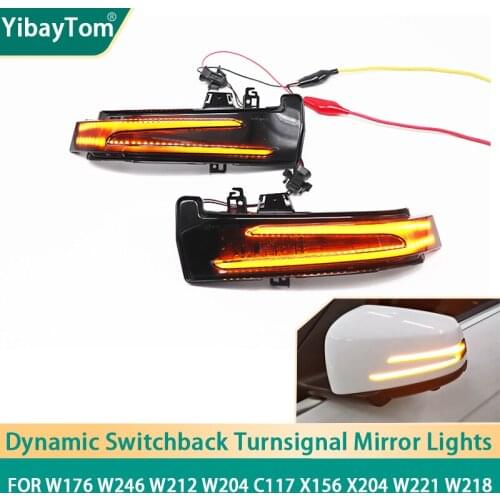 Dynamic Turn Signal LED Light Mirror Indicator Trim For Mercedes Benz W204 CLA A B C E S GLA GLK CLS Class W176 W212 accesorries