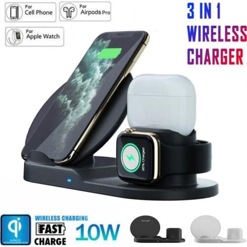 Universal Wireless Charger For IPhone Fast Wirless Charging For Samsung Xiaomi Huawei Oppo Phone 3 In 1 Wireless Charger Base