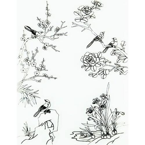 YLCS203 Birds Silicone Clear Stamps For Scrapbook DIY Album Paper Cards Decoration Embossing Folder Craft Rubber Stamp 11*16cm