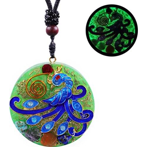 Glow In The Dark Orgone Pendant Phoenix Pendant Bird Of Paradise Orgone Energy Generator Necklace For Women