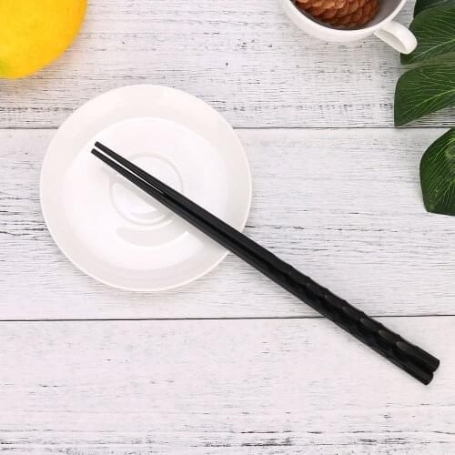 1 Pair Chinese Chopsticks Alloy Non-Slip Wood Color Sushi Chop Sticks Set Chinese Gift Family Friends Colleagues Gifts Tablewear