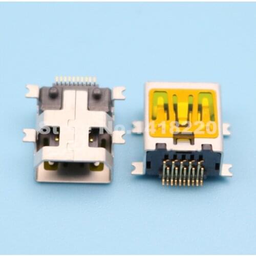 100Pcs Mini USB Female 10Pin SMD SMT Socket PCB Solder USB Connector for Repair