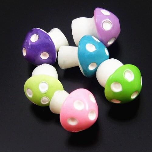 30pc/lot Mix Cute Mushroom Shape Necklace Pendant Jewelry Dec 13*11mm Women Bracelet Charms Handmade Gifts Jewelry Fine GR-720