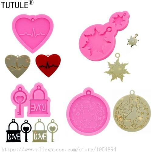 4 pcs, peach heart, cat, LOVE letter love lock necklace pendant earrings making silicone molds, chocolate cake baking