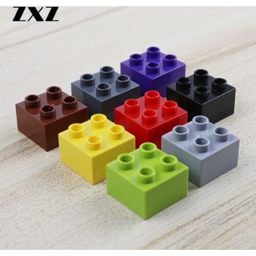 50pcs Large Building Blocks Bricks 2 x 2 Dots Bulk Model Accessory Enlighten Toys for Children Big Particles Duploed 2 x 2
