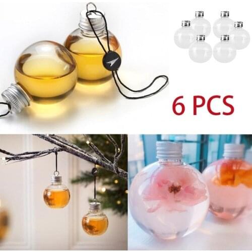 6PC 50/150 ML Bulb Christmas Decoration Ball Water Bottle Booze Filled Christmas Tree Ornaments Juice Bulbs Water Bottle