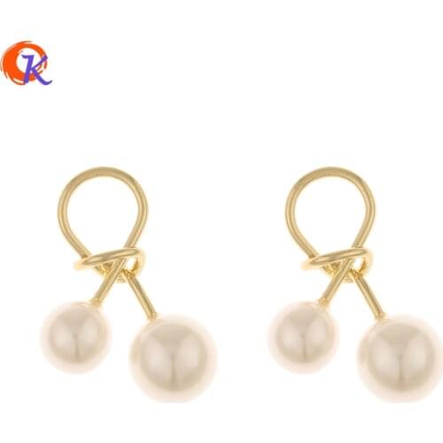 Cordial Design 50Pcs 19*27MM Jewelry Accessories/DIY/Charms/Imitation Pearl/Tie Knot Shape/Hand Made/Pendant/Earring Findings