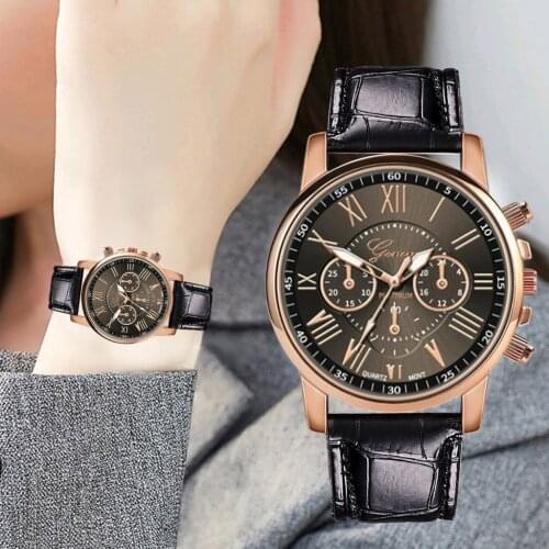 New Fashion Women Leather Band Quartz Analog Wrist Watch Ladies Dress Clock Bracelet Hours Time Black/Blue/Red Reloj Muje Часыr