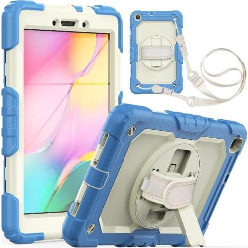 For Samsung Galaxy Tab A 8.0 T290 2019 Case Kids Safe Foam Shockproof Shoulder Hand Strap Stand Tablet Cover