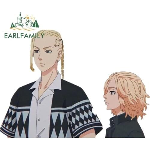 EARLFAMILY 13cm x 9.5cm Cartoon Car Stickers for Tokyo Revengers Anime Mikey Decals Waterproof Vinyl Car Accessories Decor