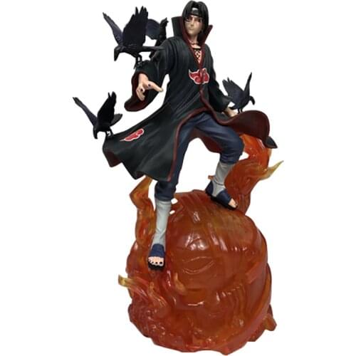 NARUTOS Shippuden Anime Model Crow Uchiha Itachi GK Action Figure 33cm Pvc Luminated Statue Gift Statue Collectible Toy Figma