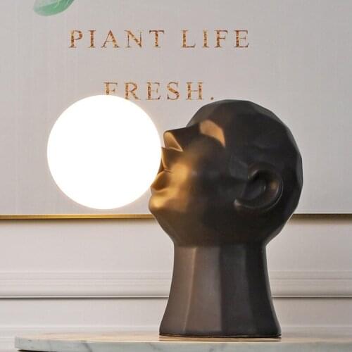 ORY Ceramic Table Lamp Modern LED Black Creative Desk Light Bedside Decoration For Living Room Bedroom Library Study Office