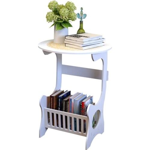 European Style Wood-Plastic Round CoffeeTable Multifunction Modern Coffee Table DIY Installation Waterpoof White Storage