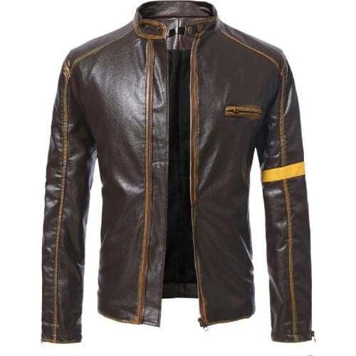 LENGONI Men's Faux Leather Jackets
