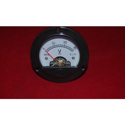 AC 0-30V Small round Analog Voltmeter Analogue Voltage panel meter DH52 Panel Cutout Dia.53mm