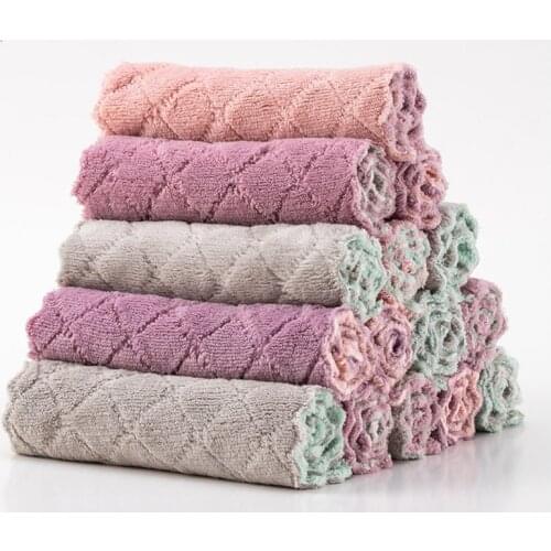 1/5pcs Absorbent Microfiber Cloth for Kitchen Non-stick Oil Towel Magic Wipes Mop Rag Dishcloth Cleaning Household Cleaning Tool