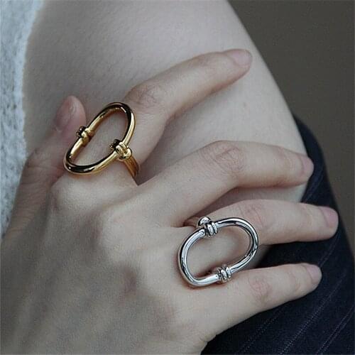 Punk Minimalist Geometric Rings for Women Wedding Men Creative Gold Color Round Finger Ring Couples Jewelry Wholesale 2021 New