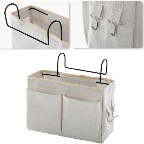 Multi-function Bedside Storage Hanging Bag Bed Table Basket Bedside Organizer Shelf Hanging Bag