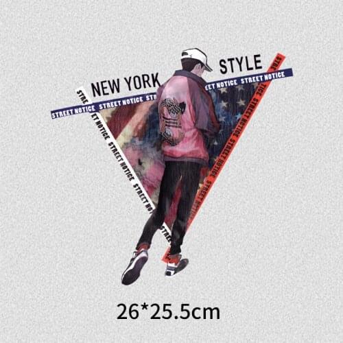 Fashion Men Patches Hot Heat Transfer Cloth Printing Sticker DIY Iron On Clothing Bag Shoes Customization Logo