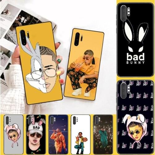 PENGHUWAN Bad Bunny Maluma Ozuna POP Hip Hop Soft Silicone Black Phone Case for Samsung Note 3 4 5 7 8 9 10 pro M10 20 30