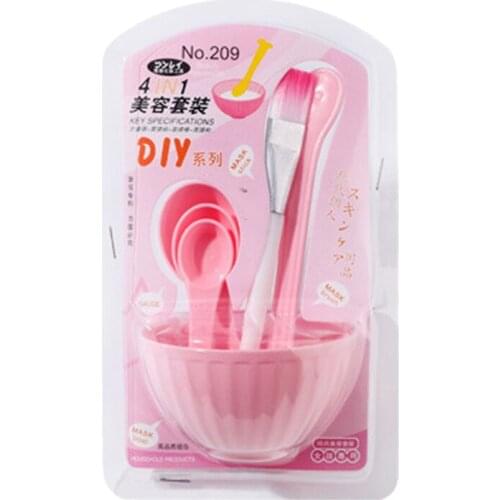 Hot 4-In-1 DIY Facial Mask Bowl Sets Portable Plastic Beauty Makeup Mask Tools