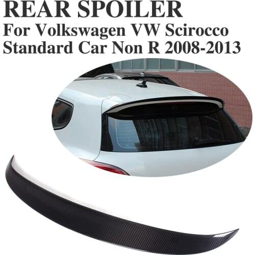 Carbon Fiber Rear Roof Lip Window Wing Spoiler Sticker for Volkswagen VW Scirocco Standard Bumper Non R 2008-2013