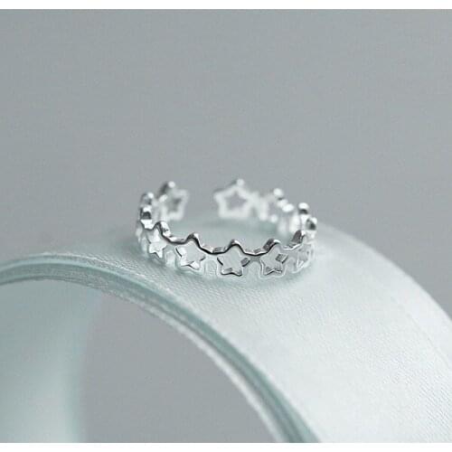 New 925 Sterling Silver Rings Star Couple For Women Rings Adjustable Rings Free Shipping