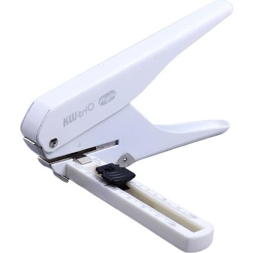 Office Adjustable Hole Puncher with Detachable Flexible Positioning Ruler Chip Tray Adjustable Hole Pitch 15-80mm