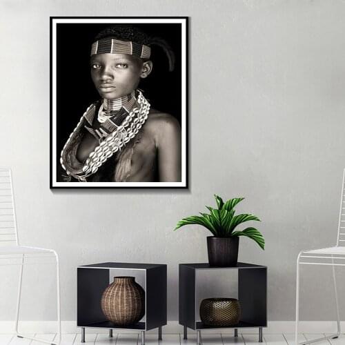 African Women Wall Art Portrait Home Decoration Black And White Posters And Prints Living Room Canvas Painting Wall Pictures
