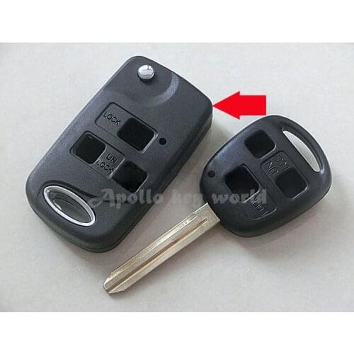 Keyless Entry 3 Buttons Blank Modified Flip Folding Remote Key Shell Case For Toyota Camry 2.4 Lexus Fob Key Cover 2PCS/lot