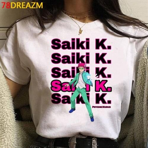 Saiki k top tees women harajuku kawaii aesthetic kawaii summer top plus size harajuku