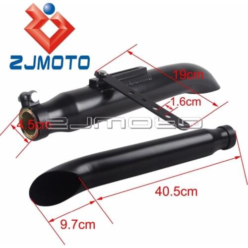 Slash Cut DB-killer Black Steel Dual Exhaust Mufflers Pipe For Cafe Racer Bobber Chopper Silencer 1-3/8" 1-1/2" 1-5/8" 1-3/4"