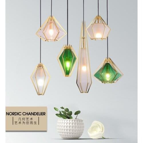 Modern LED pendant lights Glass Single Head hanging lamp Nordic simplicity Iron deco fixtures for bedroom restaurant bedside