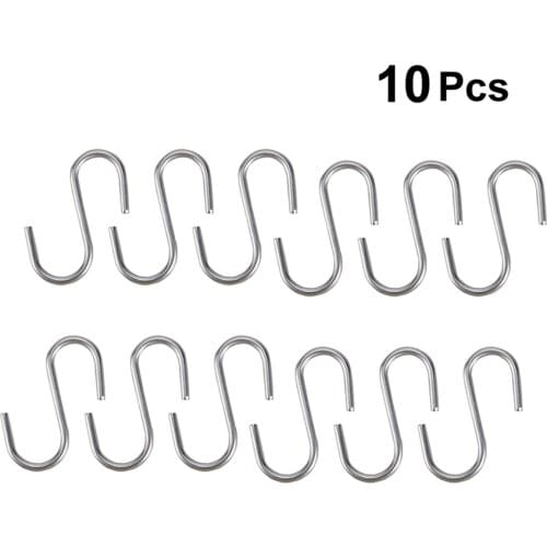 10 Pcs Heavy Duty S Shaped Hooks Kitchen Spoon Pan Pot Utensils Hangers Clasp Over The Door Closet Clothes Rack Tool