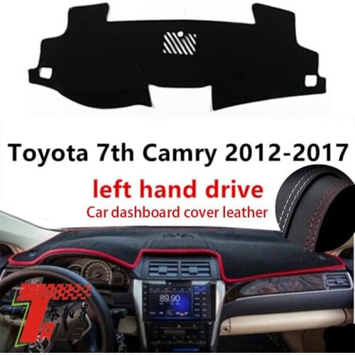 TAIJS Factory protective casual Classic Leather Car Dashboard Cover For TOYOTA 7th Camry 2012 2013 14 15 16 17 Left hand drive