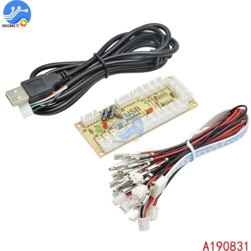 Zero Delay Arcade USB Encoder PC to Joystick Arcade Rocker Circuit Board Control Panel For MAME 2pin + cables